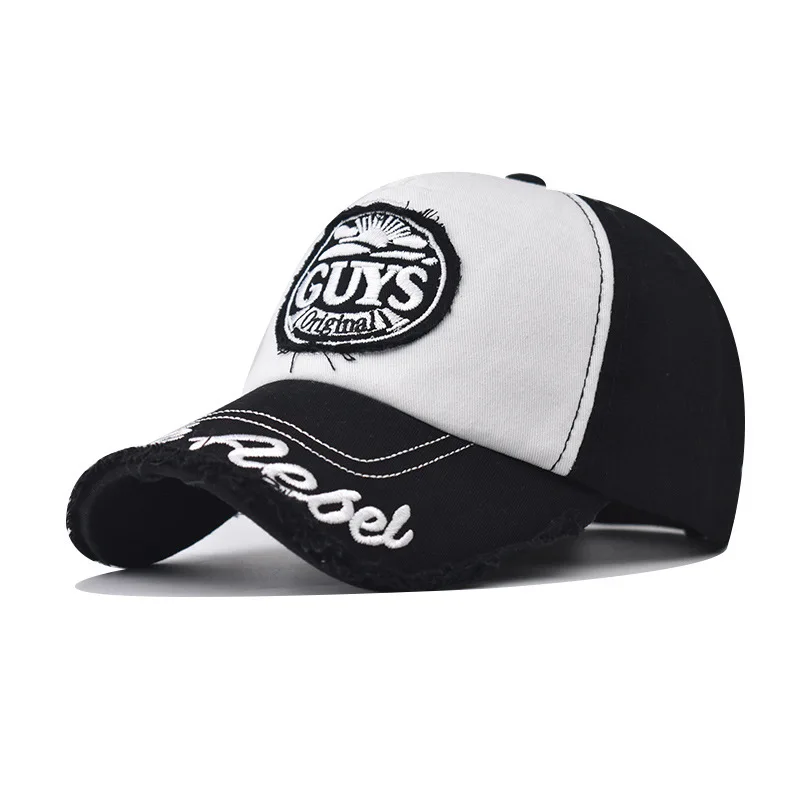 

Unisex GUYS Embroidered Baseball Cotton Super Soft Feel Personality High Quality Color Block Distressed Dad Hat