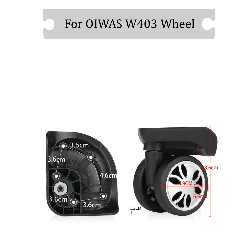 

For OIWAS W403 Universal Wheel Black Replacement Suitcase Rotating Durable Silent Smooth Shock Absorbing Accessories Wheels