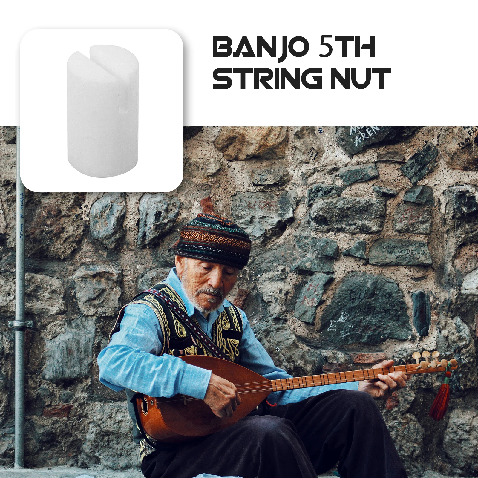 

4Pcs Ox Bone Banjo 5Th String Nut Strong Resonance High Quality Saddle for Five String Banjo Replacement Accessories