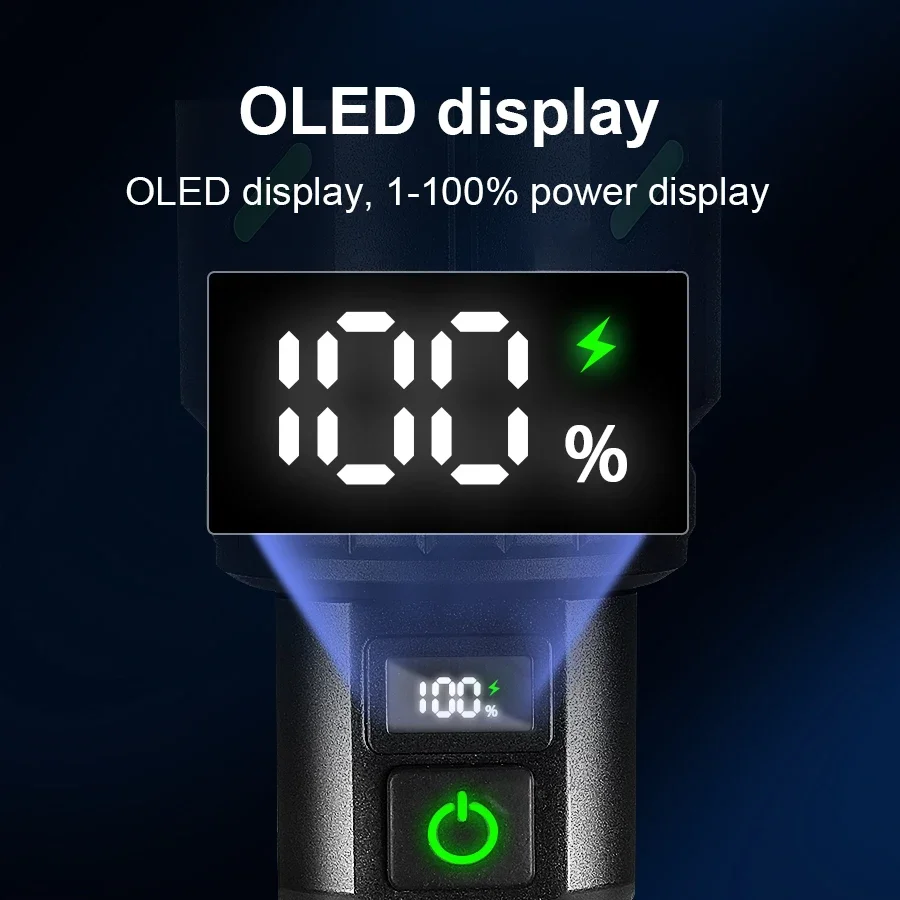 Super High Power LED Rechargeable Flashlight With 5 Modes Ultra Powerful Lamp Outdoor Lantern Camping Flashlights Can Make Fire