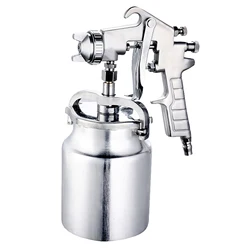 F-75 Spray Gun 1.5mm Nozzle with Cup Silver Handle Adjustable Color Spray Gun for Automotive Furniture Parts Painting