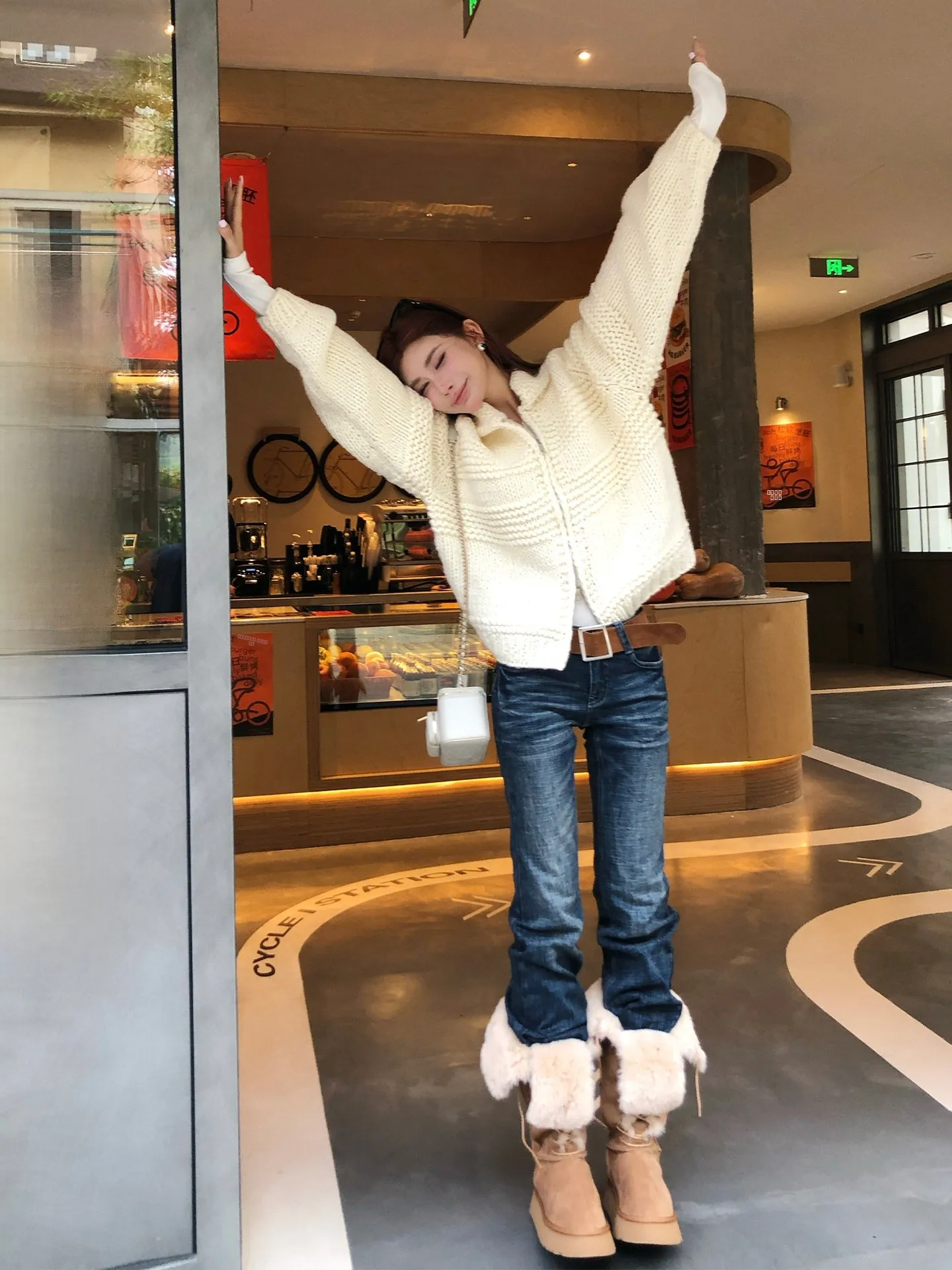 

Женские джинсы Heavy Du с прямым кроем и микро-клешем, осенне-зимние, в корейском стиле, для офиса и повседневной носки, стройнящие, длинные брюки