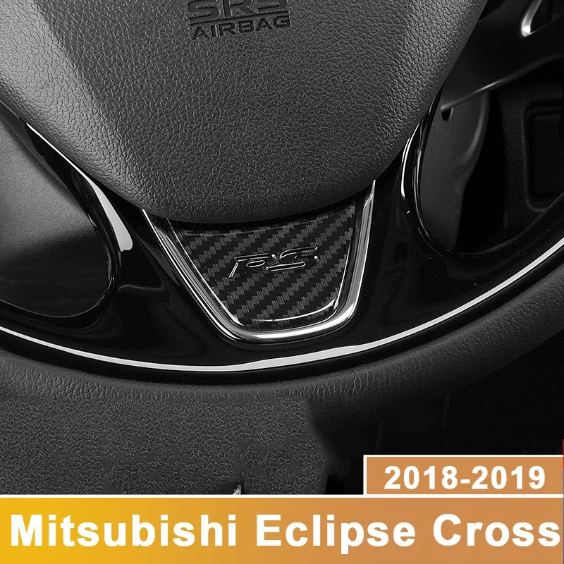 ABS Car Steering Wheel Cover Trim Sequins Sticker Interior Moulding For Mitsubishi Eclipse Cross 2018 2019 2021 2022 Accessories