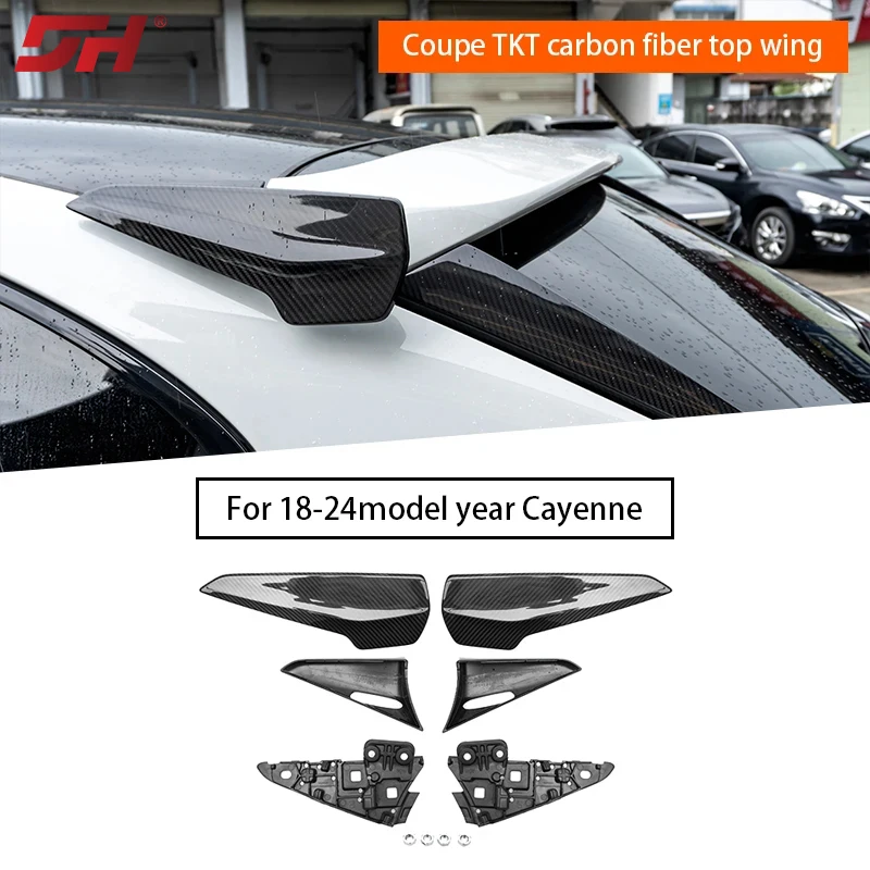 

Dry Carbon Fiber TKT Spoiler Roof Spoiler Rear Trunk Tail Spoiler Wing for Porsche Cayenne Coupe 9Y0.1 9Y0.2 2018-up