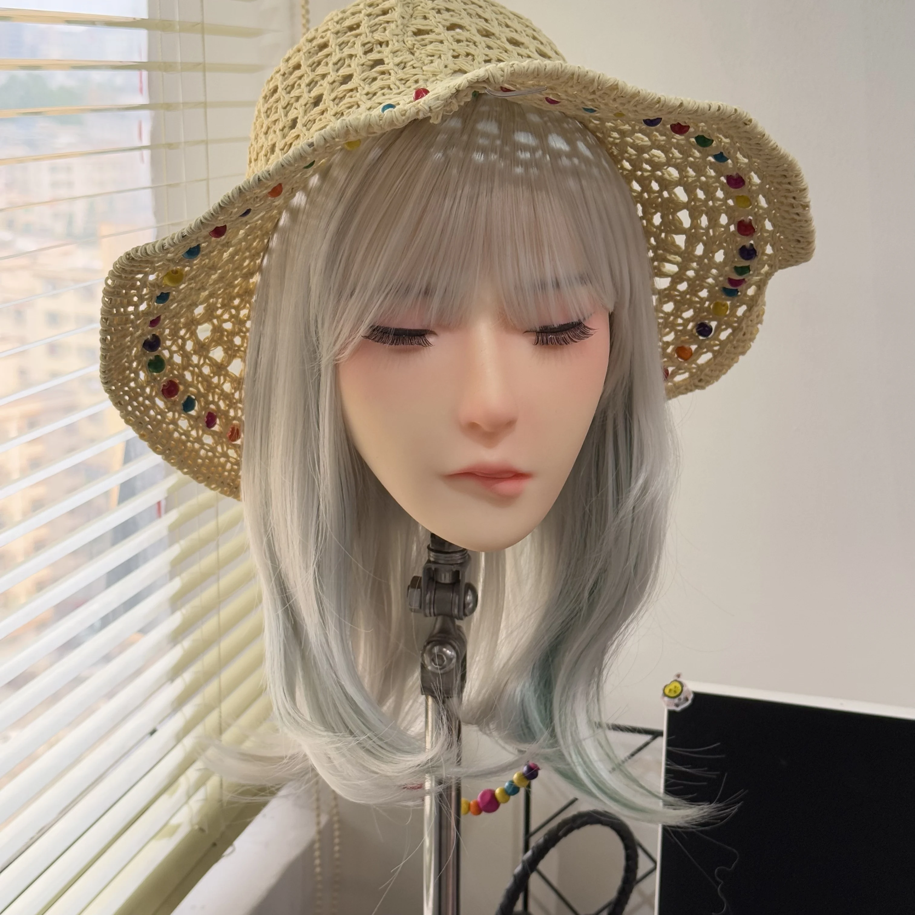 حامل عرض الشعر المستعار - مادة TPE، رؤوس نموذجية أنيقة للشعر المستعار والمجوهرات والنظارات والأقنعة، بما في ذلك الشعر المستعار المطابق (باستثناء ب)