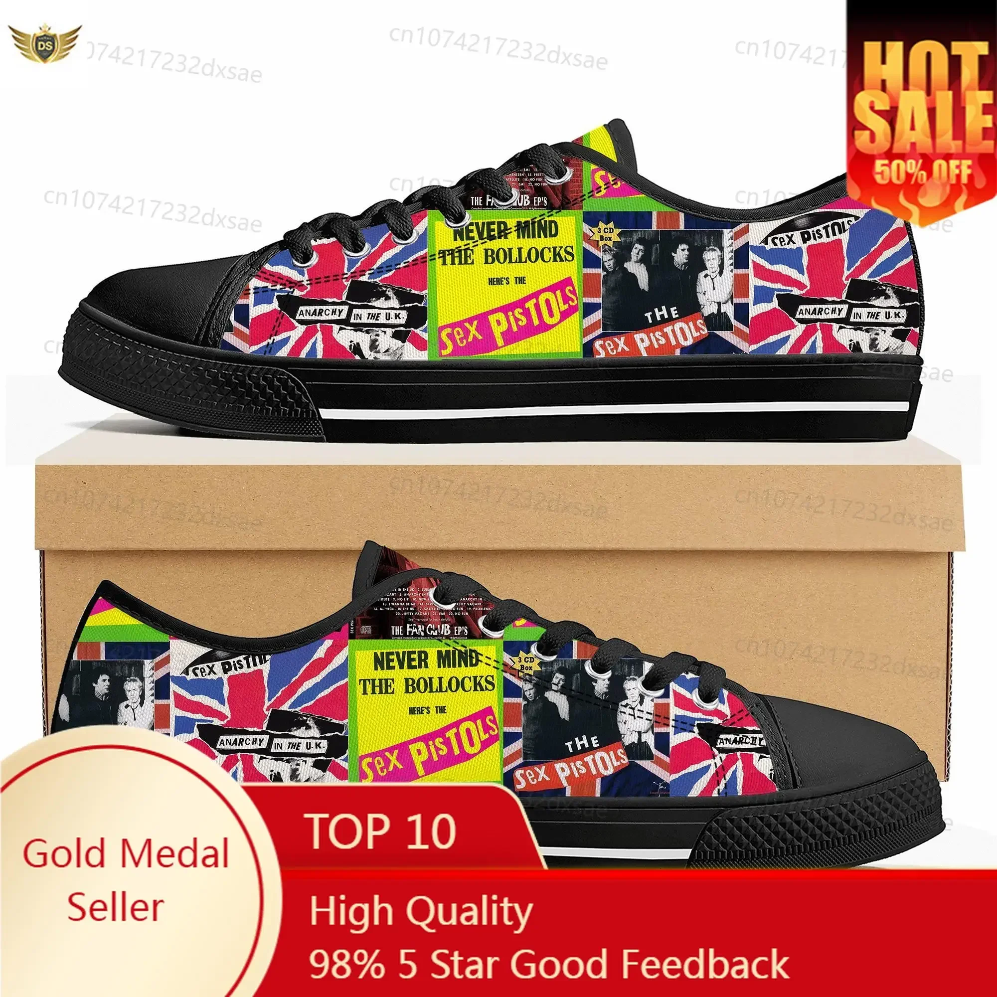 Sex Pistolen Punk Rock Band Low Top hochwertige Turnschuhe Herren Frauen Teenager Leinwand Sneaker Casual Paar Schuhe benutzer definierte Schuhe