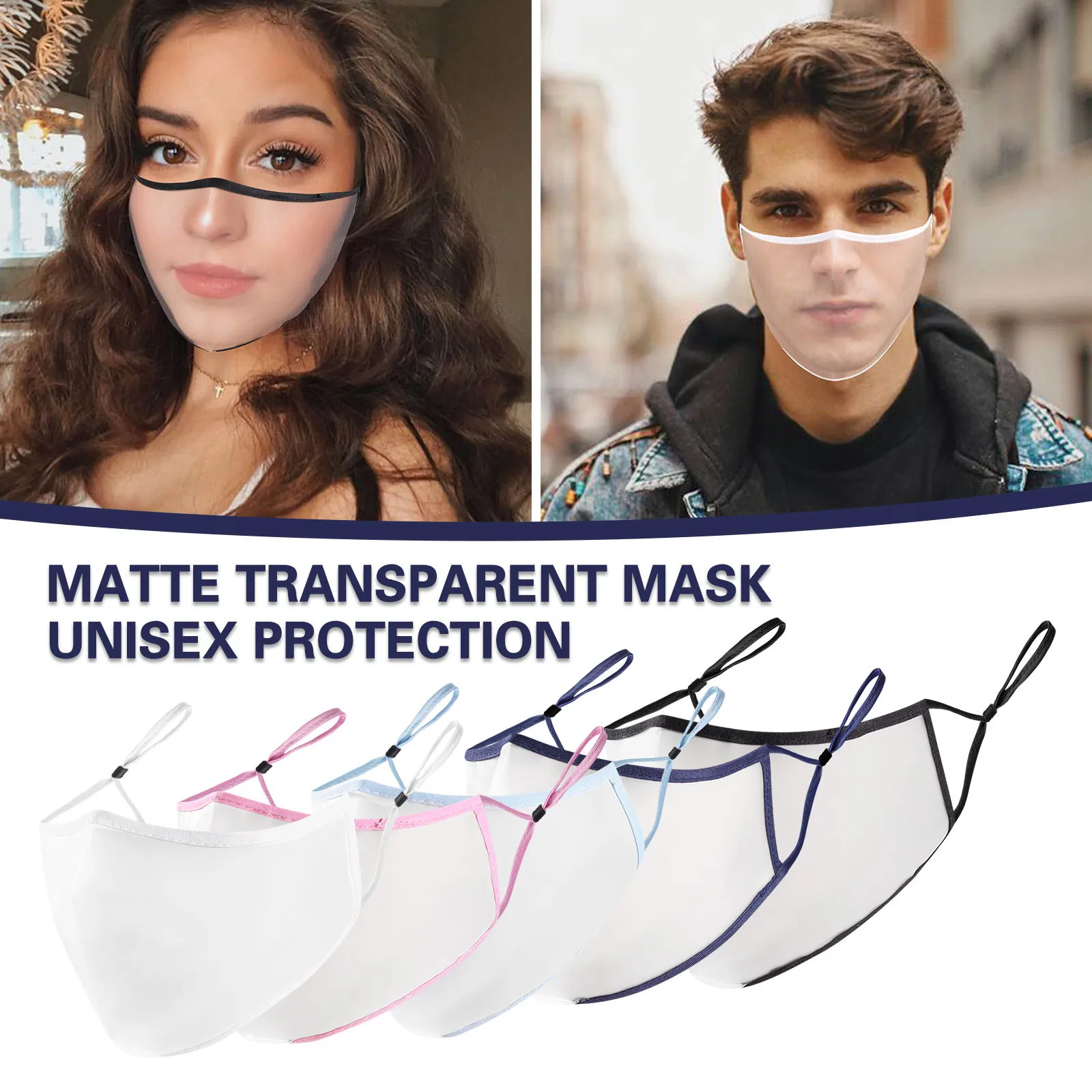 Comfortable Reusable Transparent Mask Adult Unisex Scrub Three-Dimensional Breathable Mask Pressure-Free Mask For Long-Term Wear