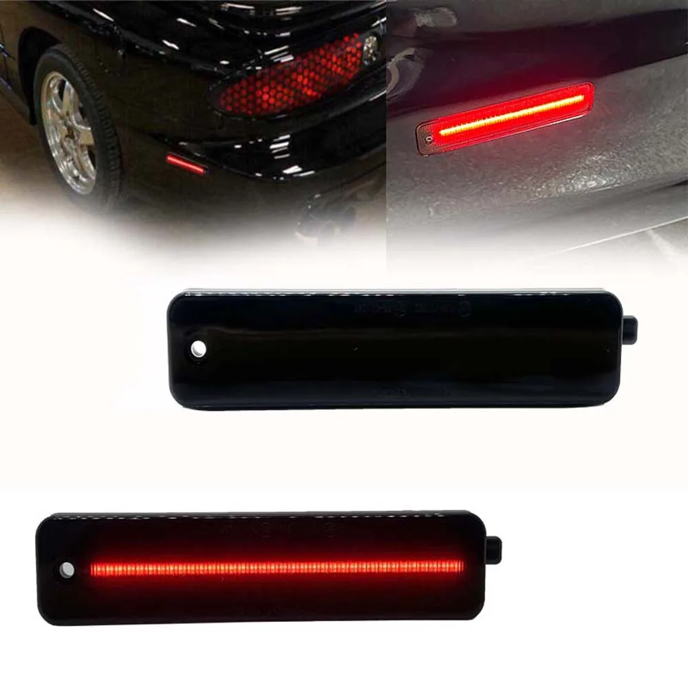 

LED Rear Bumper Side Marker Lights Smoked RED Turn Signal Light For Pontiac Firebird 1998 1999 2000 2001 2002 T10 Car Light