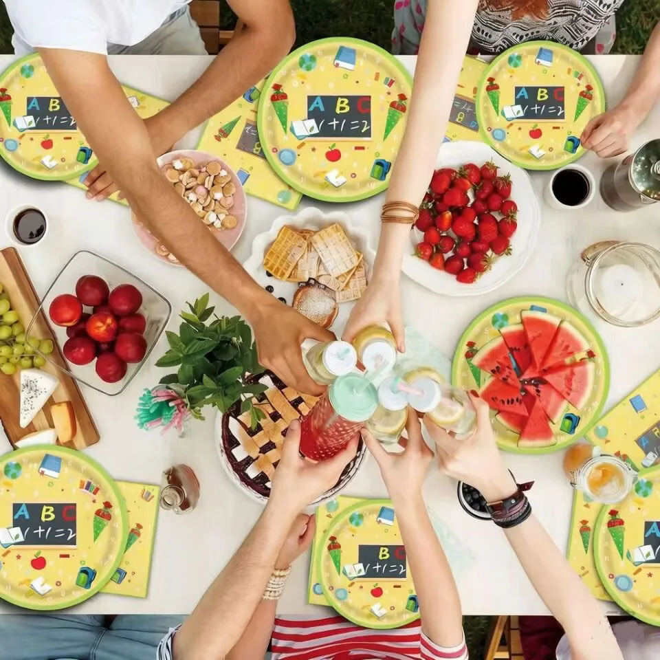 School Season Disposable Paper Tableware Set description 7