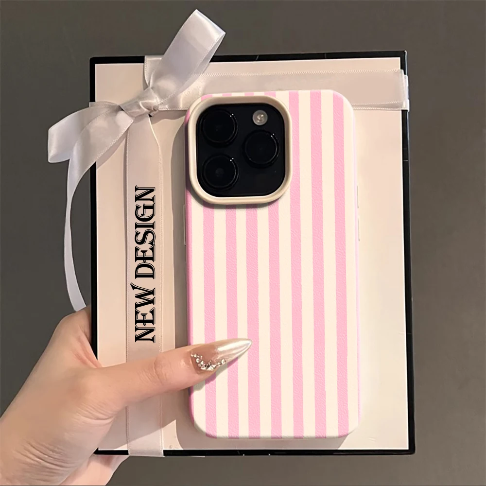 Colorful Striped Minimalist Couple Phone Case For iPhone 17 16 11 13 12 15 14 Pro Max 16 Plus 16E Shockproof Luxury Soft Cover