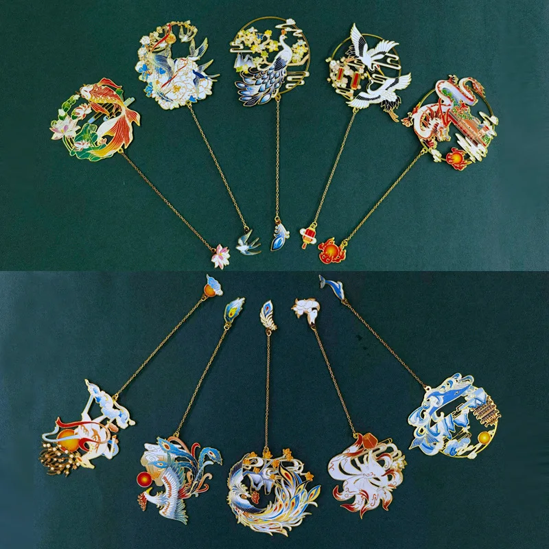 Metall-Lesezeichen, ausgehöhlt, Bürobedarf, Studentengeschenk, Retro-Metall-Paginierungsmarkierung, chinesischer Stil, Messing-Metall-Lesezeichen, Buchclip