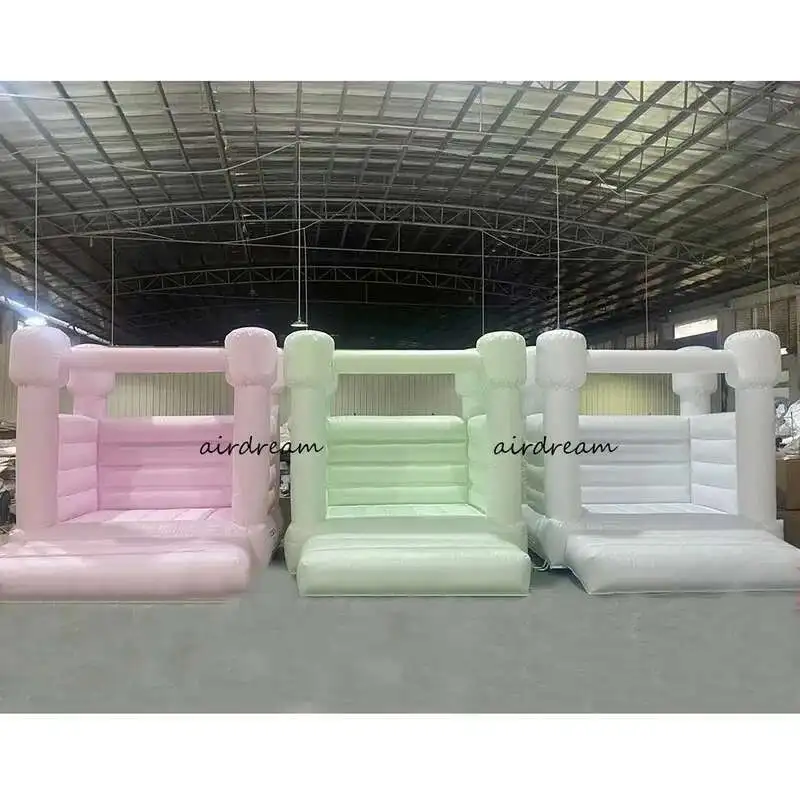 8X8ft Kids Indoor Outdoor White Bouncy Castle Toddler Bounce House With Blower Children's Birthday Party Gifts