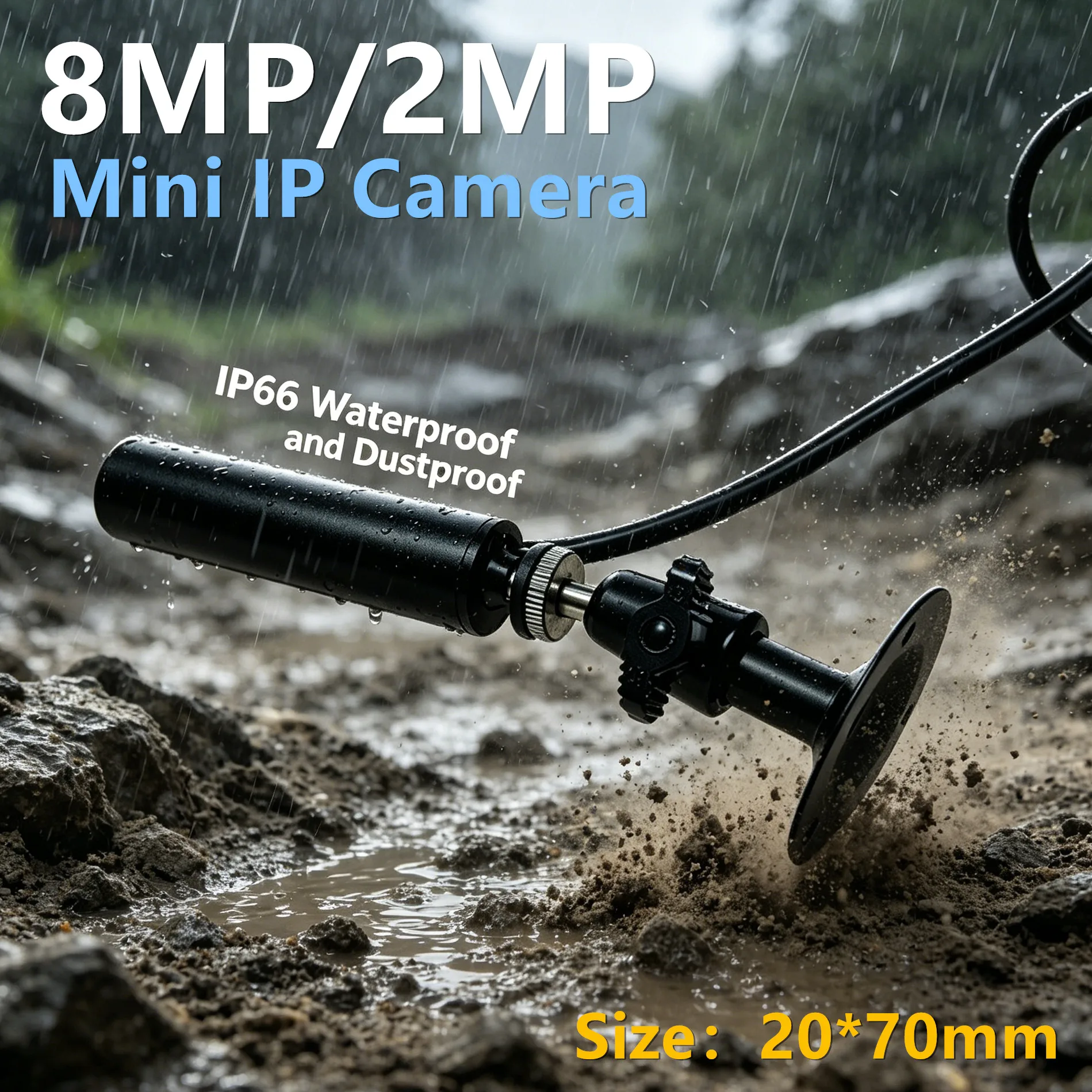 

4K 8MP 4MP 2MP 0.1Lux Waterproof Surveillance Network Onvif CCTV Miniature Micro Bullet Mini IP Camera IP66 Mines Industry Use