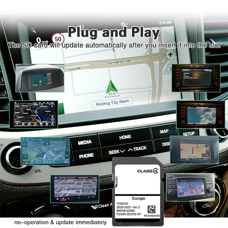 Navigation SAT NAV Map SD Card 2021 Version2 for TNS510 UK Europe Sockets for Toyota with Free Anti Fog Flim