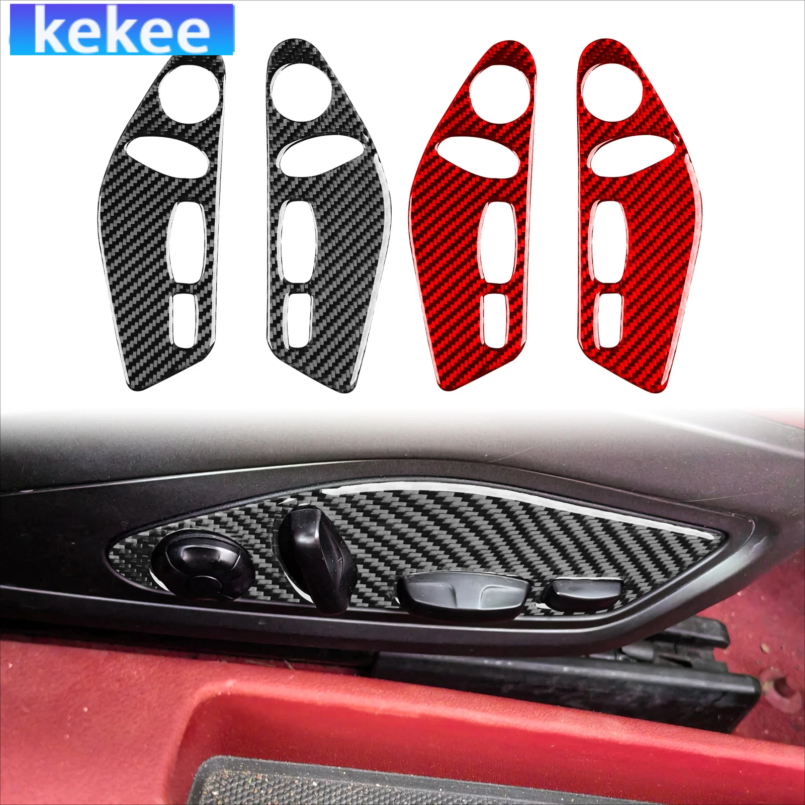 

For Porsche 992 911 2019-2024 Carbon Fiber Seat Adjust Panel Switch Button Interior Car Accessories Soft Cover Tuning Stickers