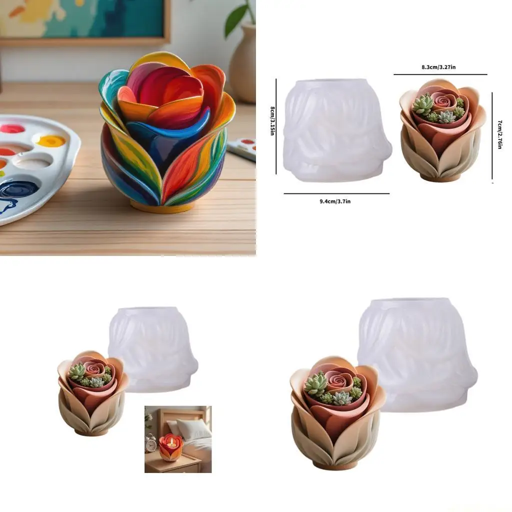 

D46E Универсальная силиконовая форма для цветочного горшка, идеально подходящая для художественного бетона или подсвечников