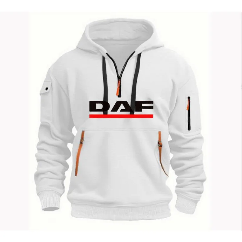 Autumn and winter men's fashionable casual printed loose sports pullover, warm hooded large-sized fitness sweatshirt