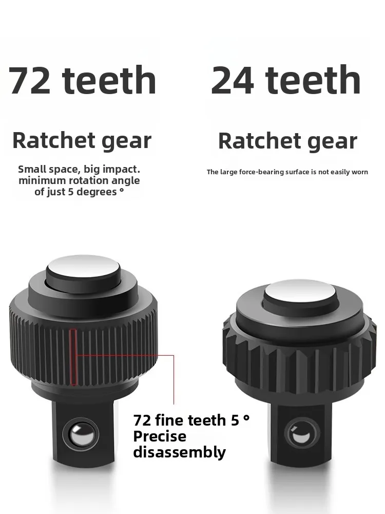 Chiave a cricchetto a presa rapida, strumento di riparazione automobilistica universale bidirezionale, chiave domestica a 72 denti di grado industriale