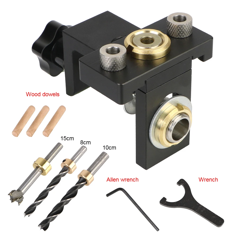 

Деревообрабатывающее приспособление для карманных отверстий для направляющих сверления, локатор, дюбельный приспособление, перфоратор, инструменты 3 в 1, с регулируемым сверлом 8/15 мм