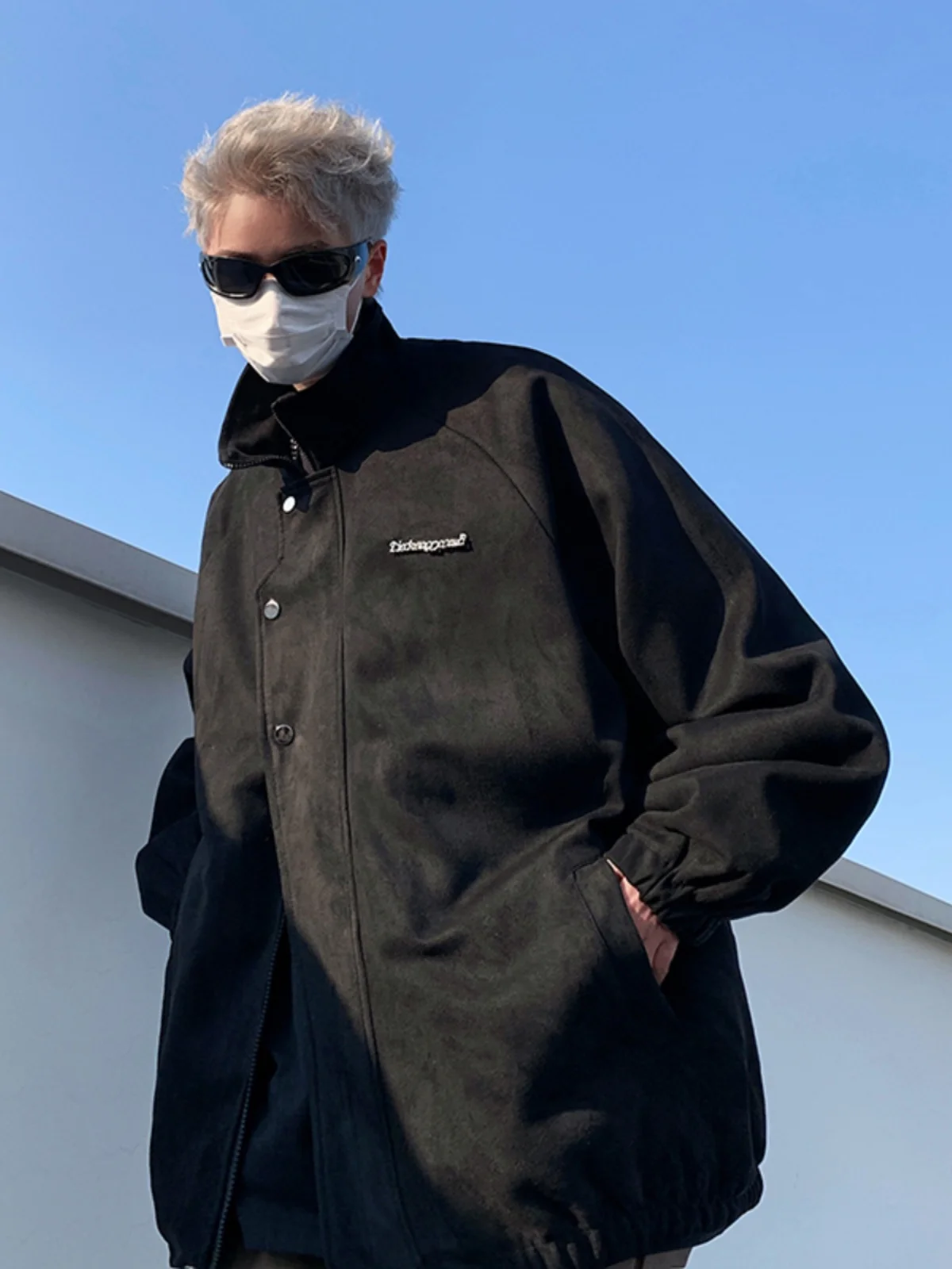 

Retro American Suede Jaet Men's Spring Autumn New Trend Brand Stand Collar Pilot Jaet Youth ular Loose Fit Outerwear