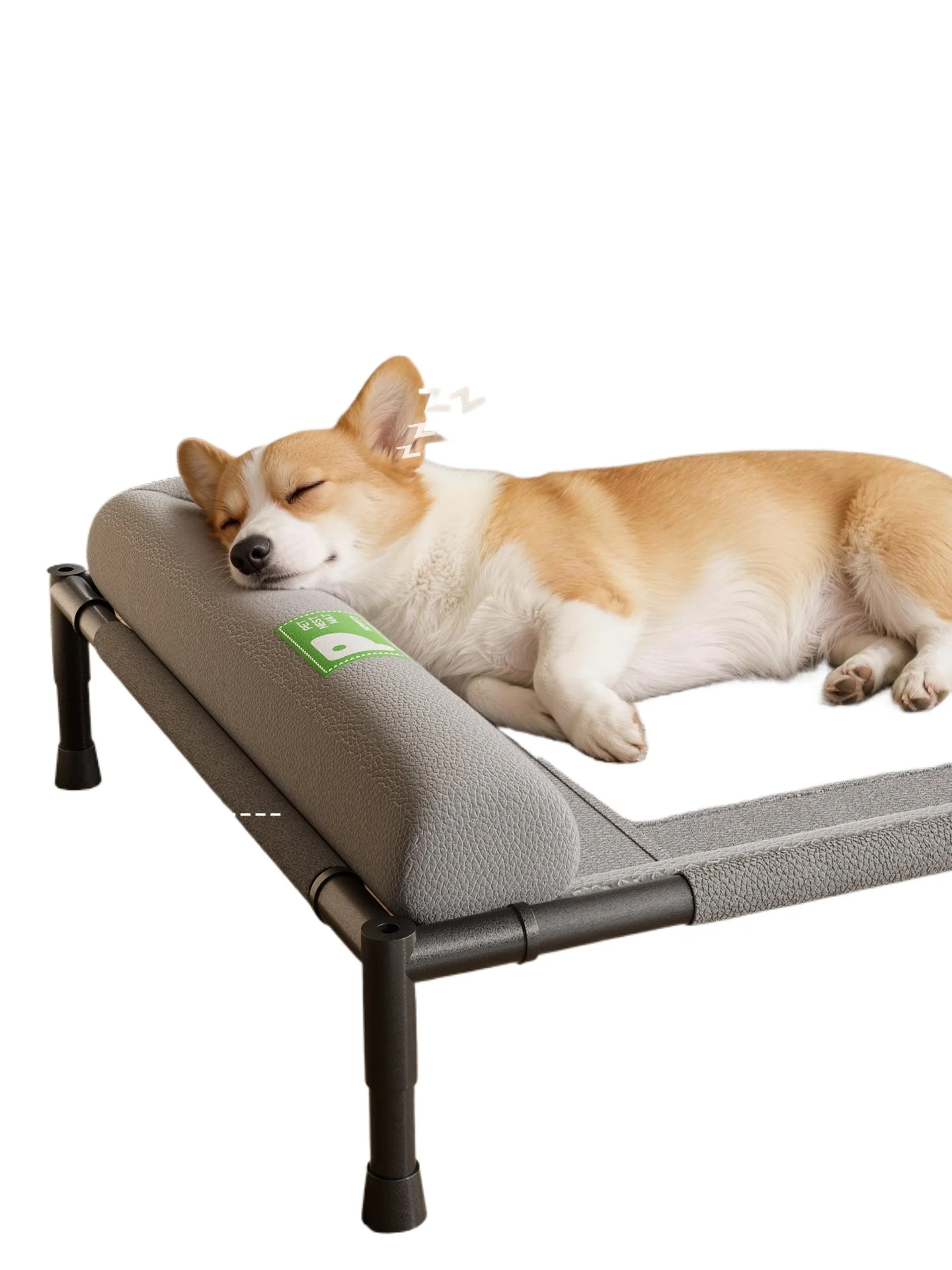 Elevated moisture-proof dog bed, all-season use, detachable and washable, bite-resistant leather material