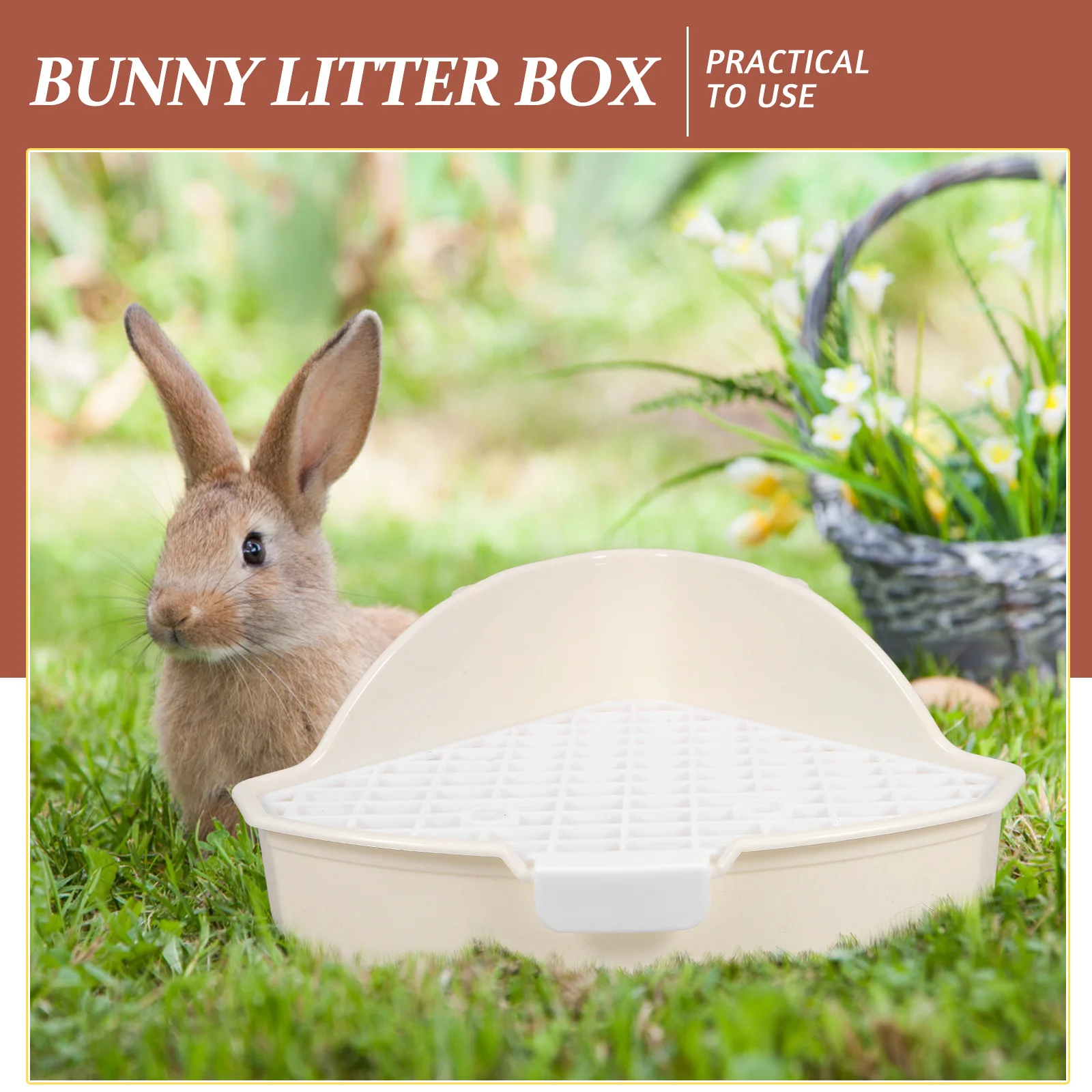 

White Rabbit Litter Box Triangle Pan Small Animal Toilet Trainer Indoor Guinea Pig Hamster Potty Reusable Pet Supplies