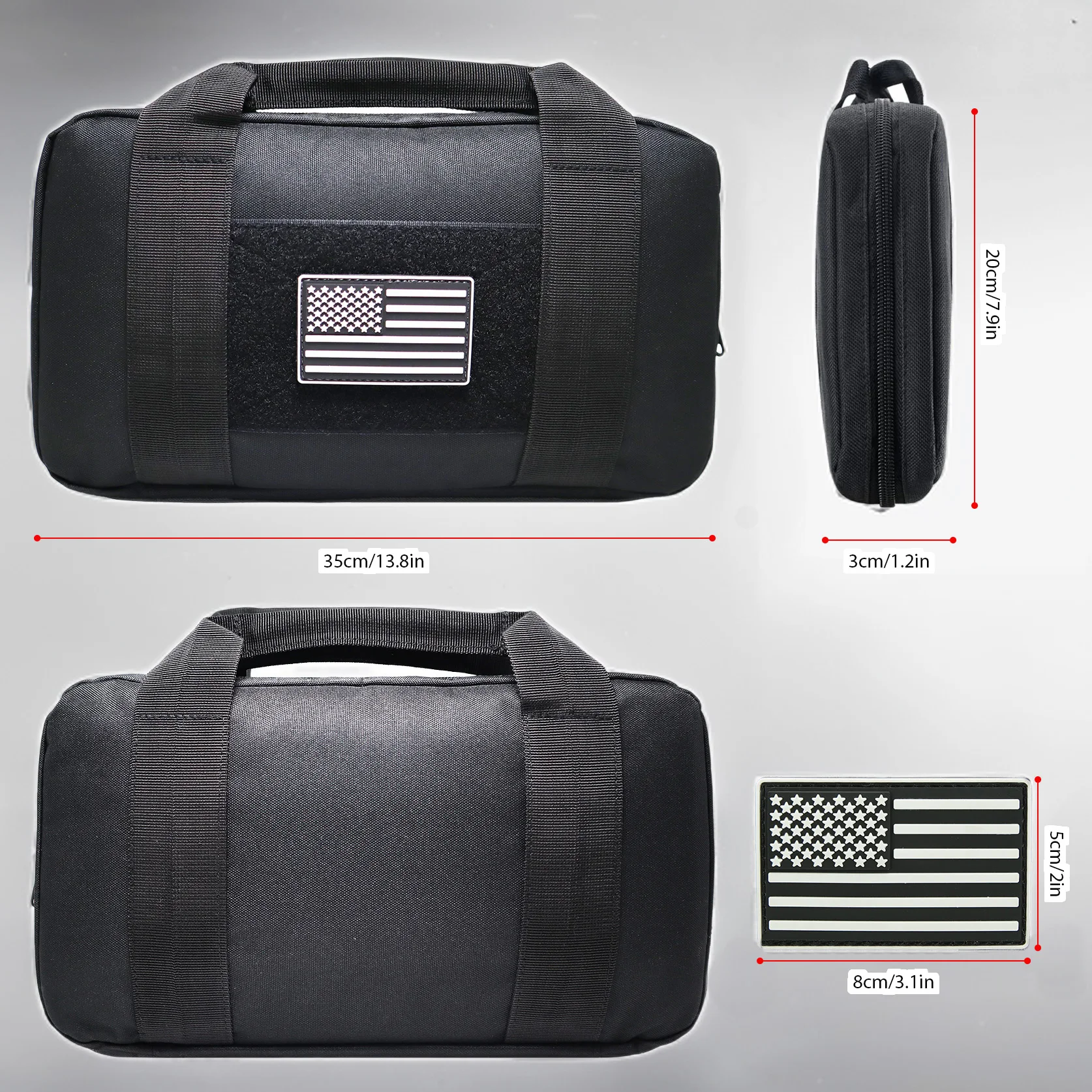 Tactical Pistol Handgun Case Bag Soft Gun Carrying Storage Bag Pistol Shooting Range Bag Handgun Bag for Full-Size Handguns