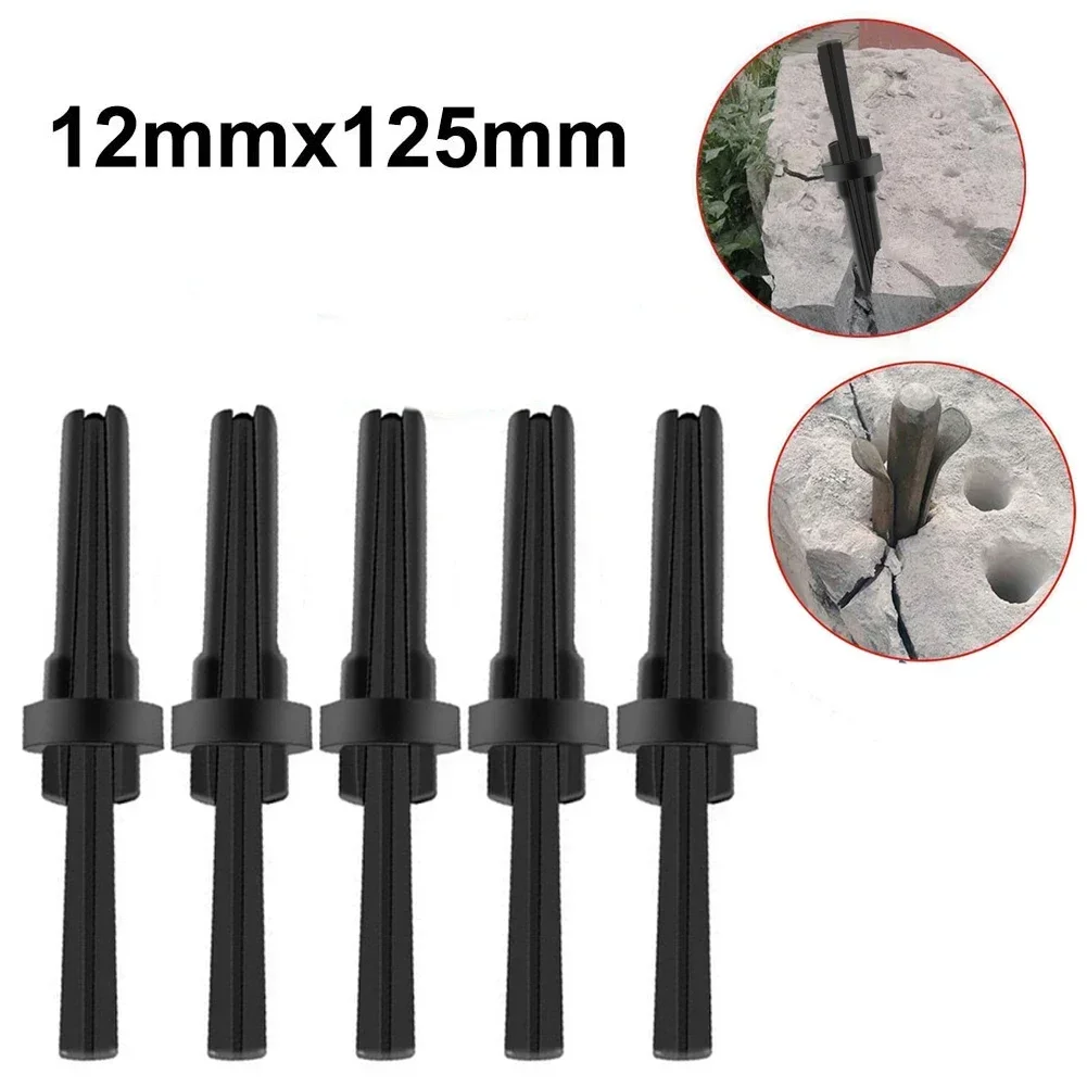 

5pcs Stone Splitting Tool Metal Plug Wedges Concrete Rock Splitters Hand Tool 125x12mm Stone Splitting Wedges Chisels