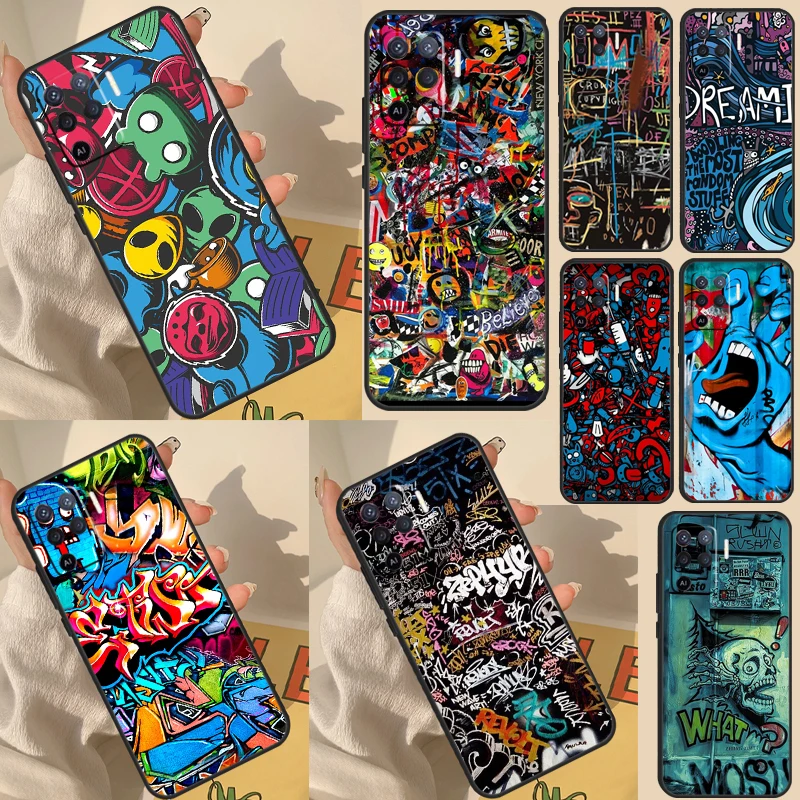 

Graffiti Case For OPPO A57S A54 S A16 A76 A96 A5 A9 A31 A53 A15 A52 A72 A91 A74 A94 A17 A57 A77 Cover