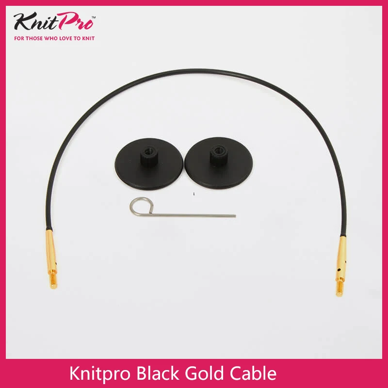 KnitPro Interchangeable Knitting Needle Cable Black Gold