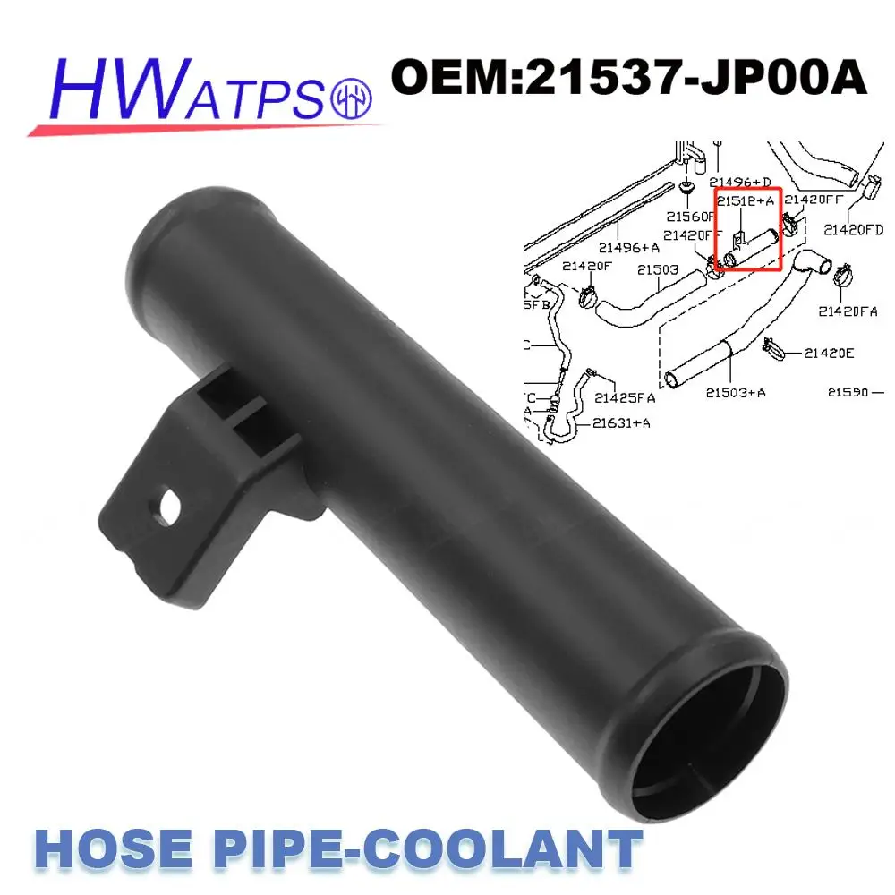 HWATPS For Nissan Quest Murano Maxima 3.5L 2009-2017 Lower Radiator Coolant Hose Connector 21537-JP00A 21537 JP00A 21537JP00A