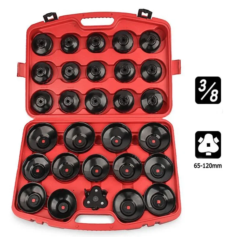 30pcs Oil Filter Cap Removal Tool Set Wrench Cup Socket For Mercedes BMW VW Audi Volvo Ford