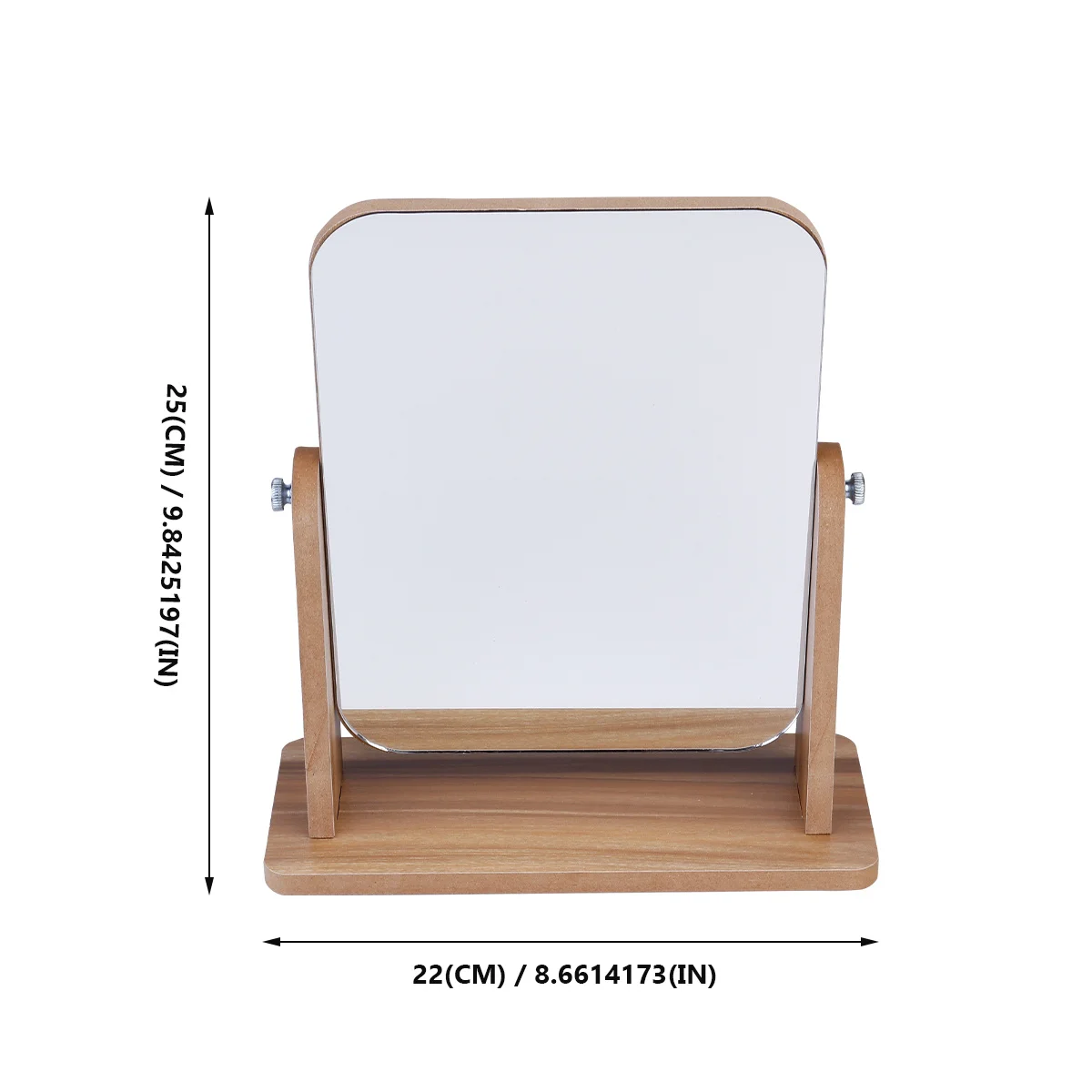 Miroir de bureau élégant, cadre en bois, verre transparent, Durable, Design élégant, miroir de maquillage Portable pour usage domestique, gris