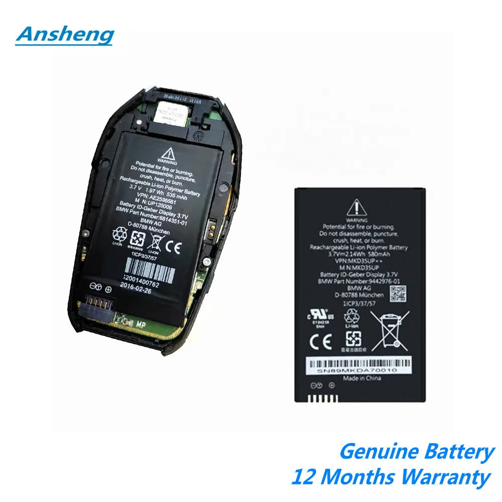 

Original MKD35UP 1ICP3/37/57 9442976 6814351 LCD Remote Key Battery For BMW GT 5 6 7 X3GT57 i8 X3 X5 X6 5310le 730 740 745 760li