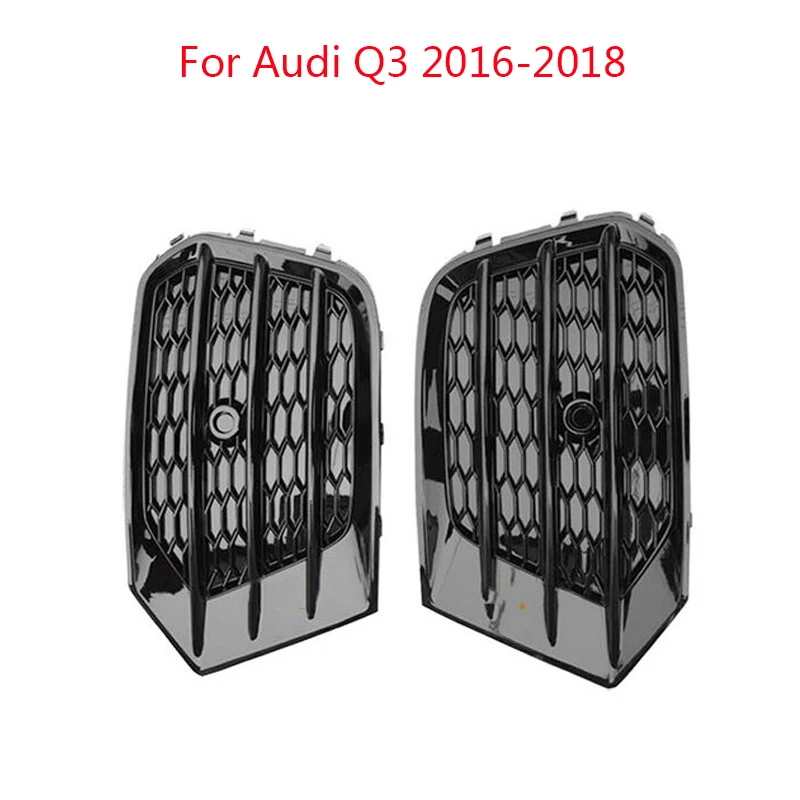 

2PCS Suitable For Audi Q3 2013-2018 Fog Lamp Grille Left And Right Car Front Bumper Fog Lamp Grille ABS Material