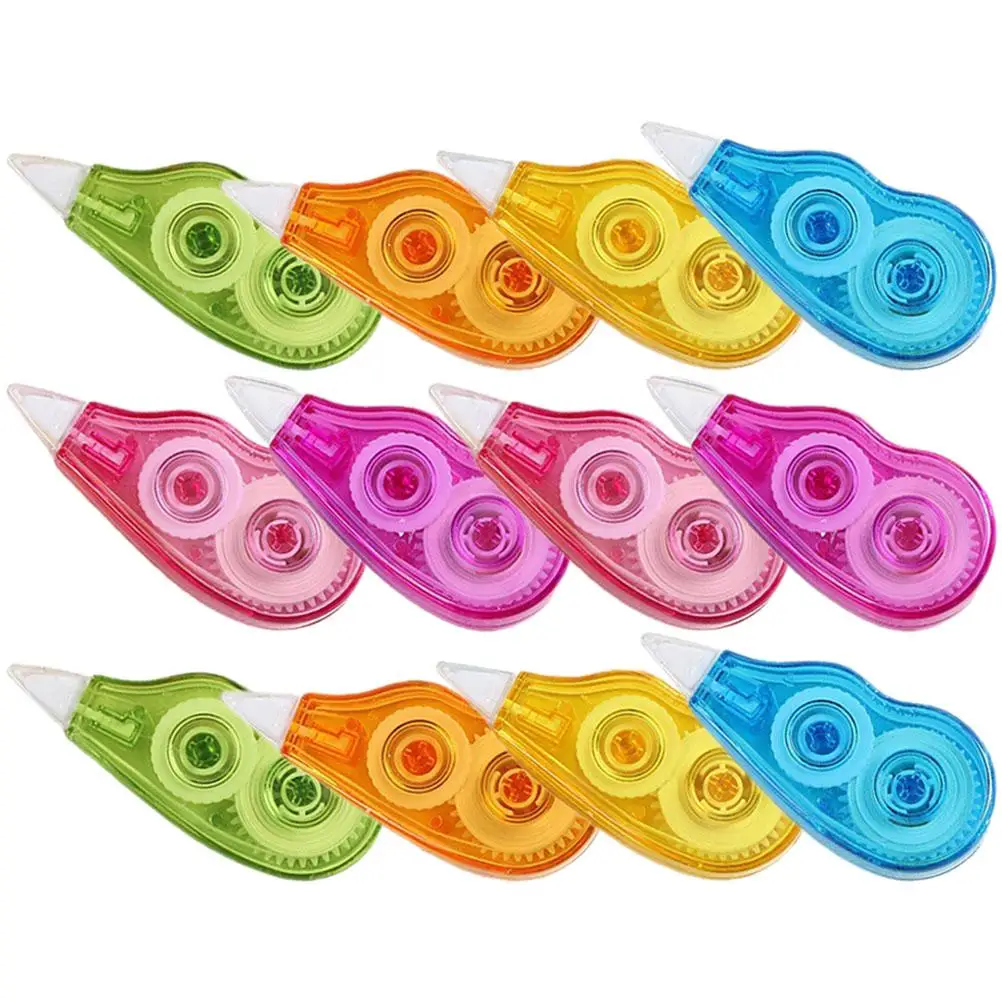 

12 Pcs Correction Tape Stationery White Out Tape School Supplies Students Kids 12m Large Capacity Gifts Writing Tools