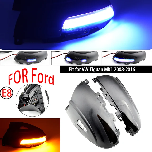 Lusterko LED z kierunkowskazami i dynamicznym migaczem do VW Tiguan MK1 2008 2009 2010 2011 2012 2013 2014 2015 2016