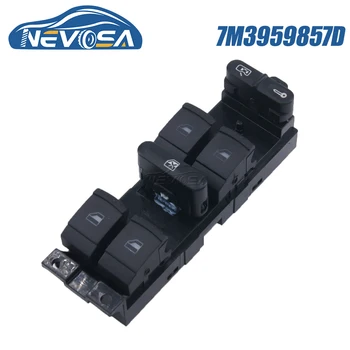 NEVOSA 7M 3959857 D para VW Sharan 2004 2005 2010 Seat Alhambra Control de ventanilla eléctrica principal elevador interruptor botón de cristal de coche