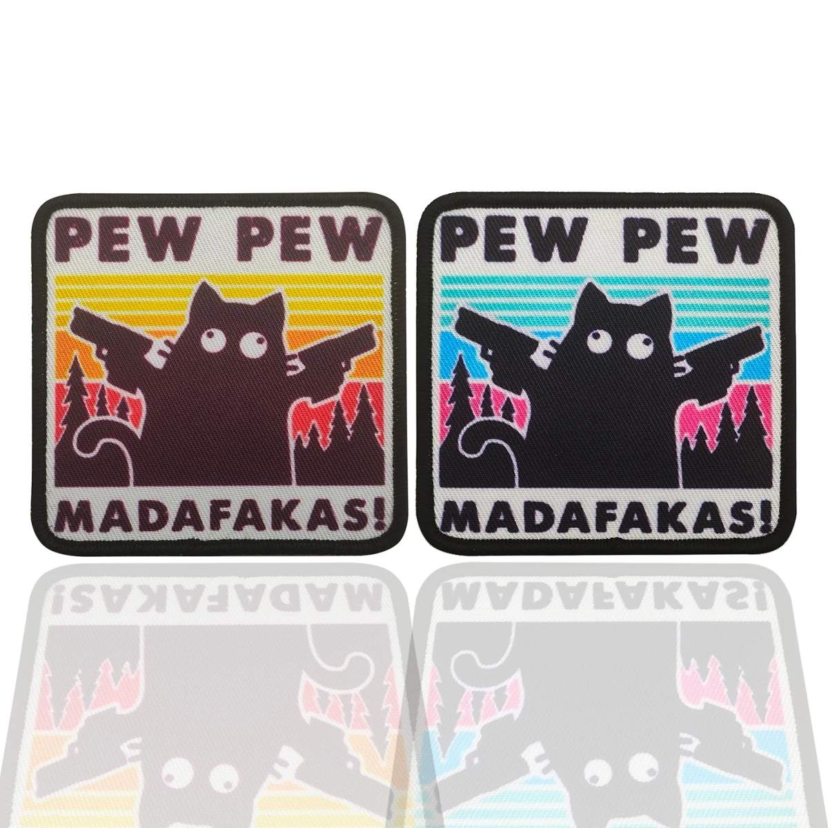 Pew Pew Laser Shooting Tactical Patch Madafakas Fun Embroidery Hook and Loop Patches Military Morale Badge Backpack Stickers