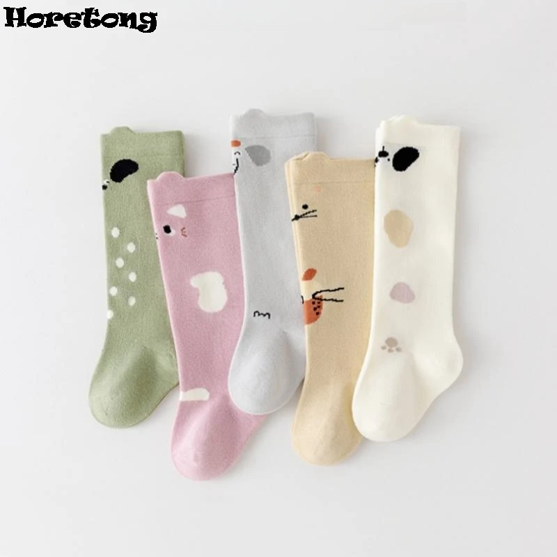 2024 Autumn New Baby Long Socks Newborn Toddler Soft Elastic Cartoon Sock Cotton Boy Girl Cute Knee High Boneless For 0-3 Years