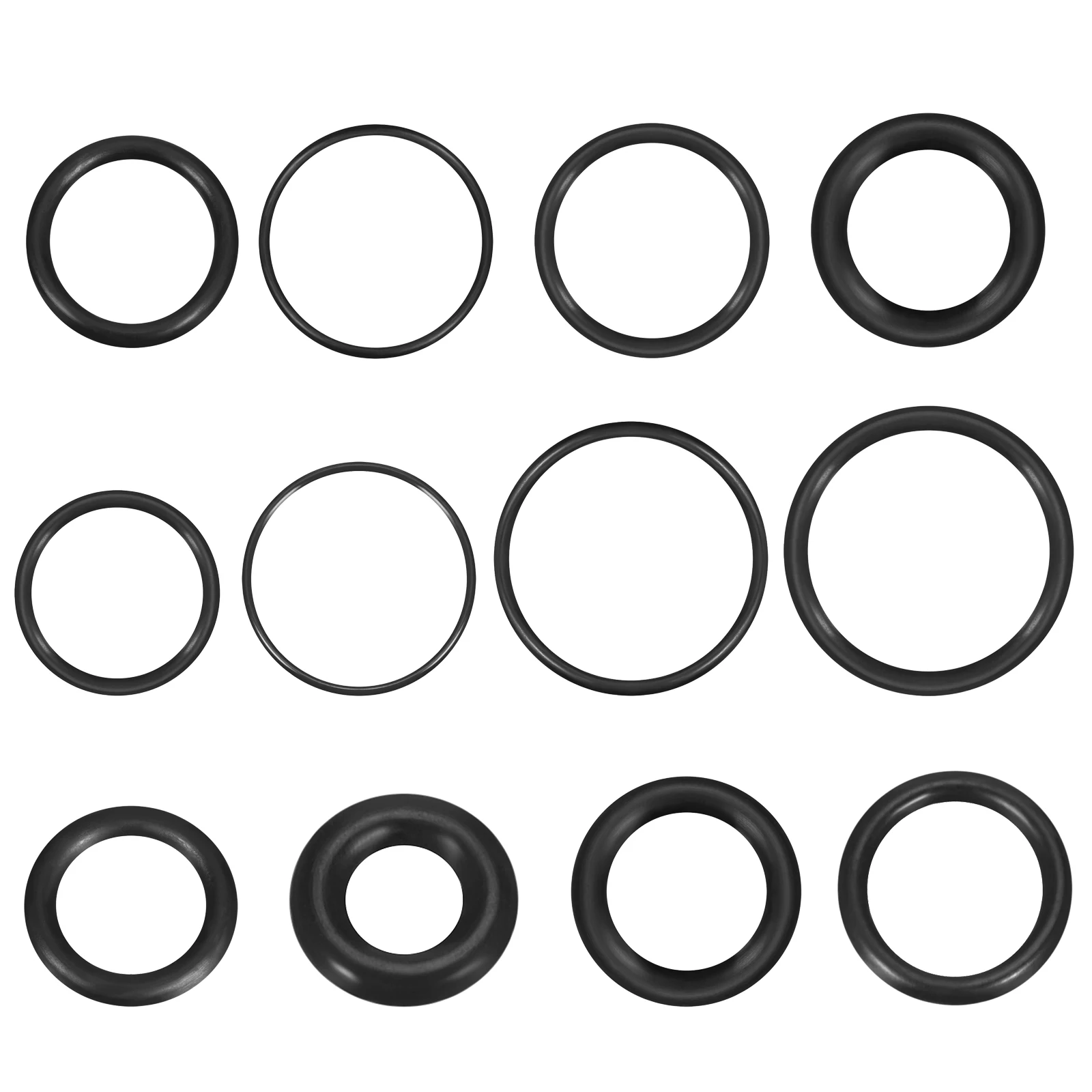 Uxcell 50pcs Nitrile Rubber O-Rings Sealing Gasket Washer Thickness CS 1 2 mm OD 2mm-37mm Seal Rings Round Shape