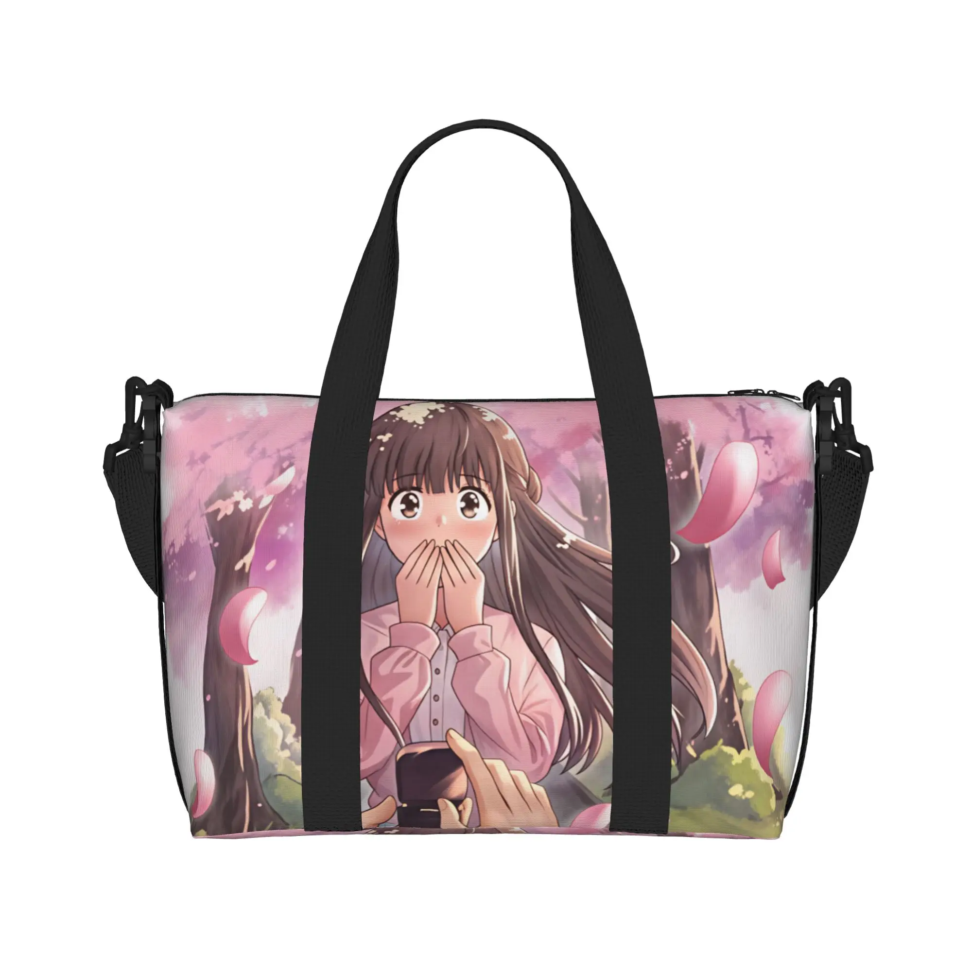 Custom Tohru Honda D-Fruits B-Basket Tote Bag Women Large Capacity Anime Beach Gym Shoulder Travel Bag