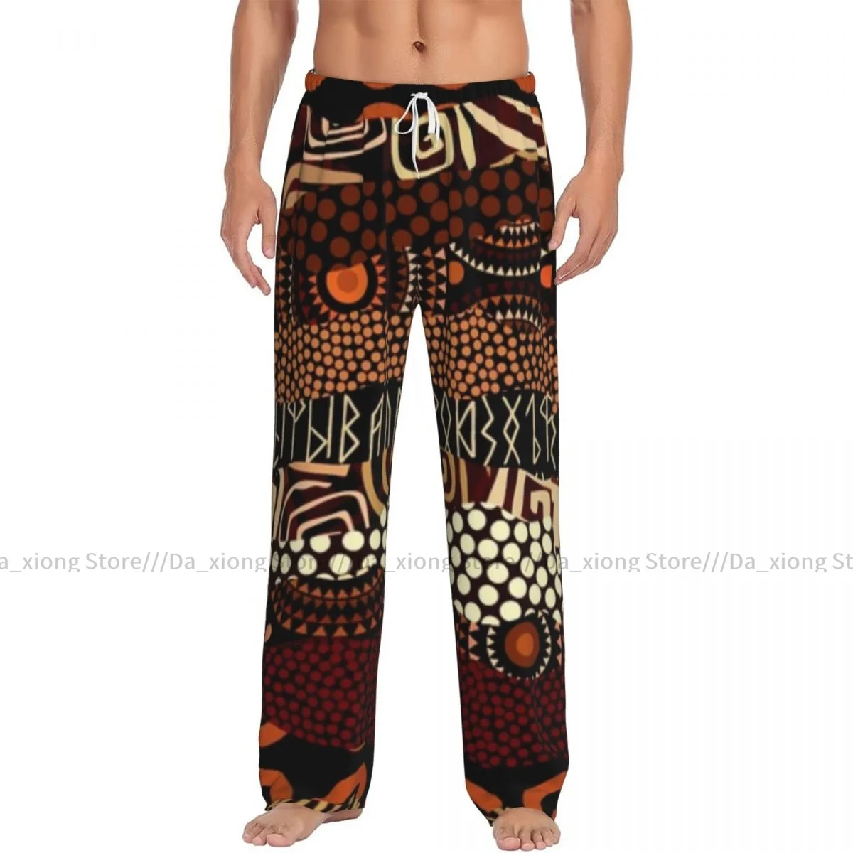 Men's Casual Pajama Sleeping Pants Ethnic Strikes Lounge Loose Trousers Comfortable Nightwear