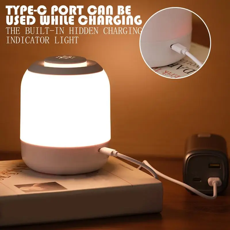 Dimmable Night Light Rechargeable Bedside Lamp Touch Button Night Light Cordless Mini Lamp Dimmable Table Lamp For Bathroom