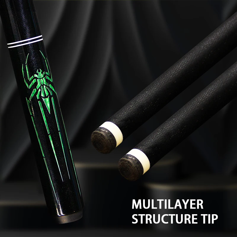 12.5mm Carbon Fiber Billiards Pool Cue Gift 3/8-8 Protective Joint Cap Pearl Finish Enhanced Performance for Competitive Play