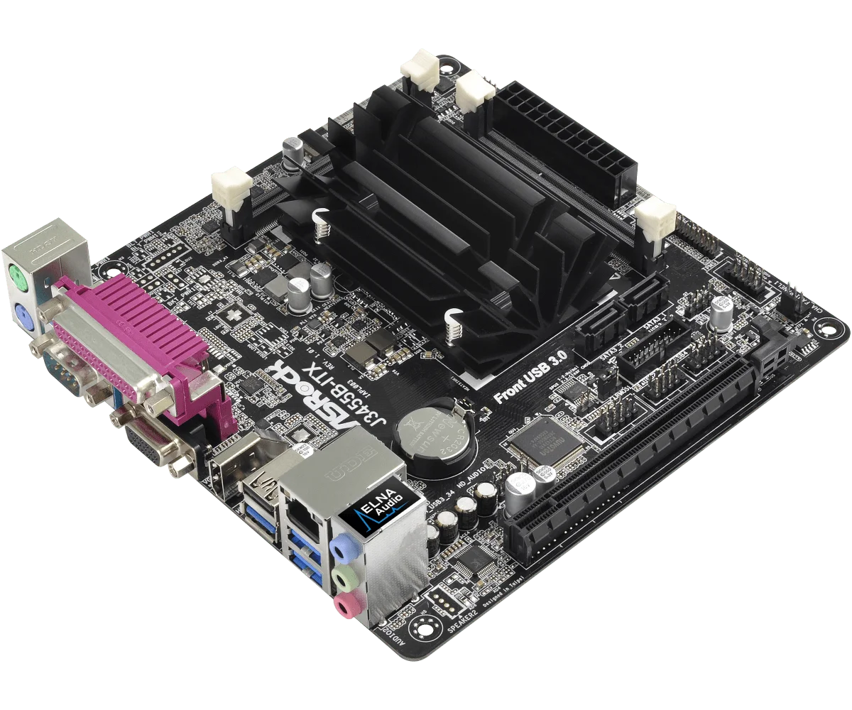 Материнская плата ASROCK J3455b-ITX Mini-ITX Четырехъядерный процессор Intel J3455 DDR3 16 ГБ Встроенная Intel HD Graphics 500 USB 3.1