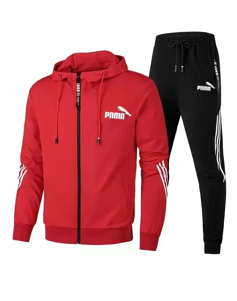 New Spring Autumn High-quality Simplicity Fashion Trend Leisure Zipper Jacket Sports Suit Men\'s Outdoors Sportswear Sports Pants