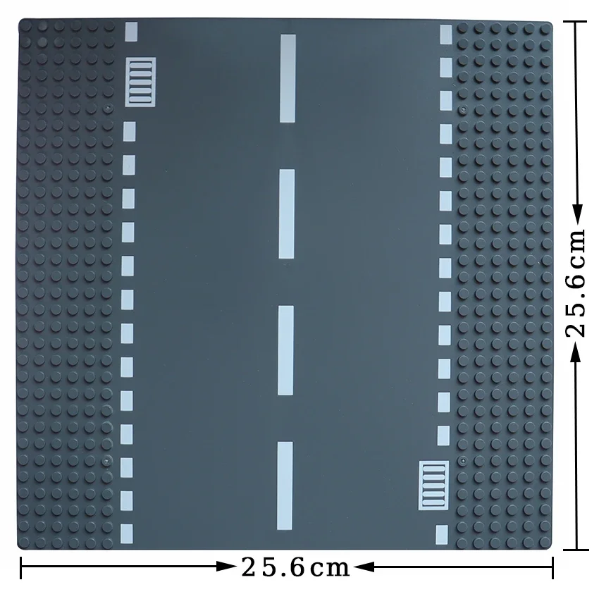 Base Plate City Road Street Baseplate Straight Crossroad Curve T-Junction Classic Building Blocks Small Particle DIY Brick Toys