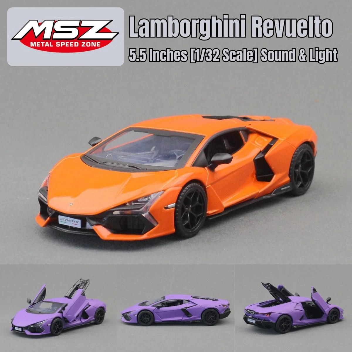 Lamborghini Revuelto-coche de juguete súper deportivo, modelo RMZ CiTY 1:32, vehículo fundido a presión, colección en miniatura, regalo para niños, 1/32