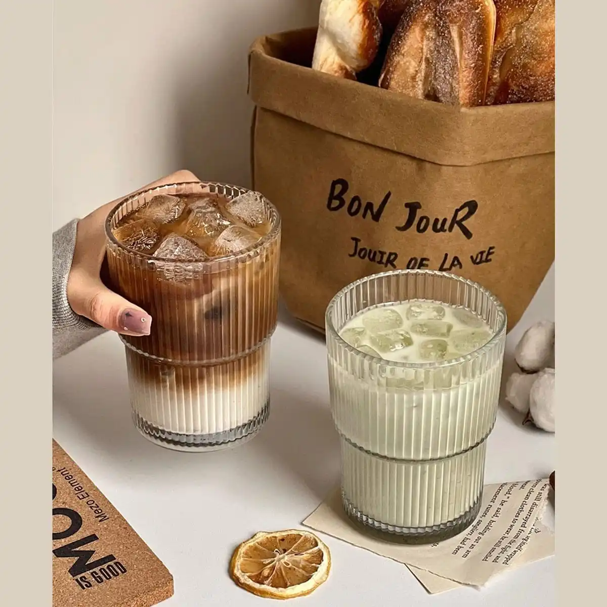 1 Set of 450ml (glass+straw+lid) Fashionable Straw Cup, Coffee Milk Tea Cup, Portable Companion Cup